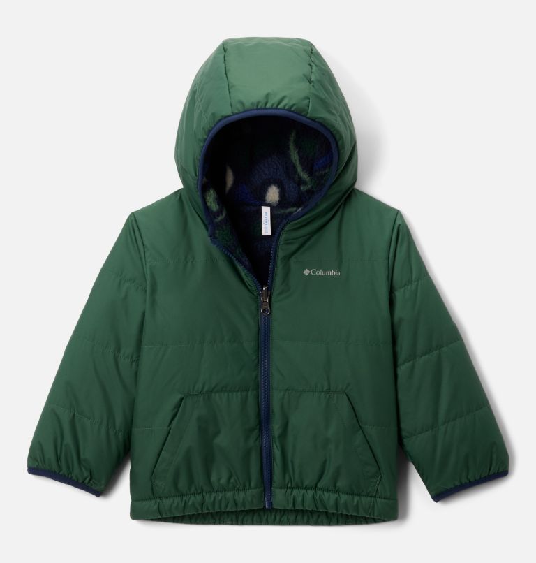 Toddler Double Trouble III Jacket, Color: Rain Forest, Collegiate Navy Dinoflauge, image 1