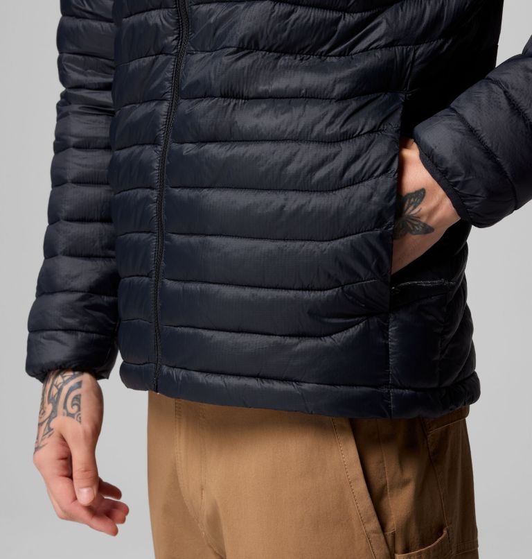 Men's Powder Pass Hooded Jacket, Color: Black, image 7