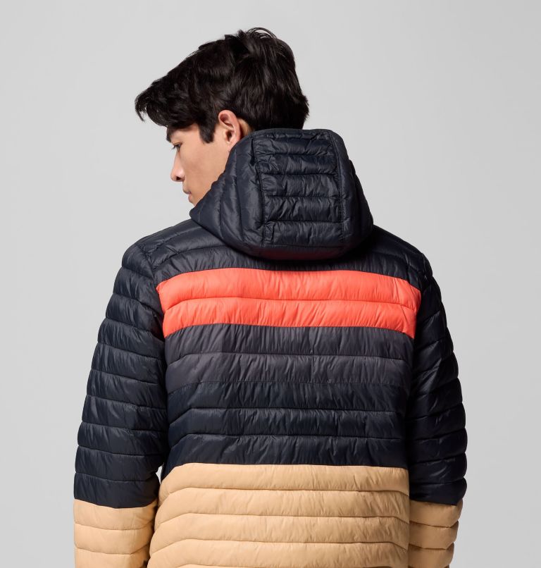 Men's Powder Pass Hooded Jacket, Color: Canoe, Black, Zing, Shark, image 5