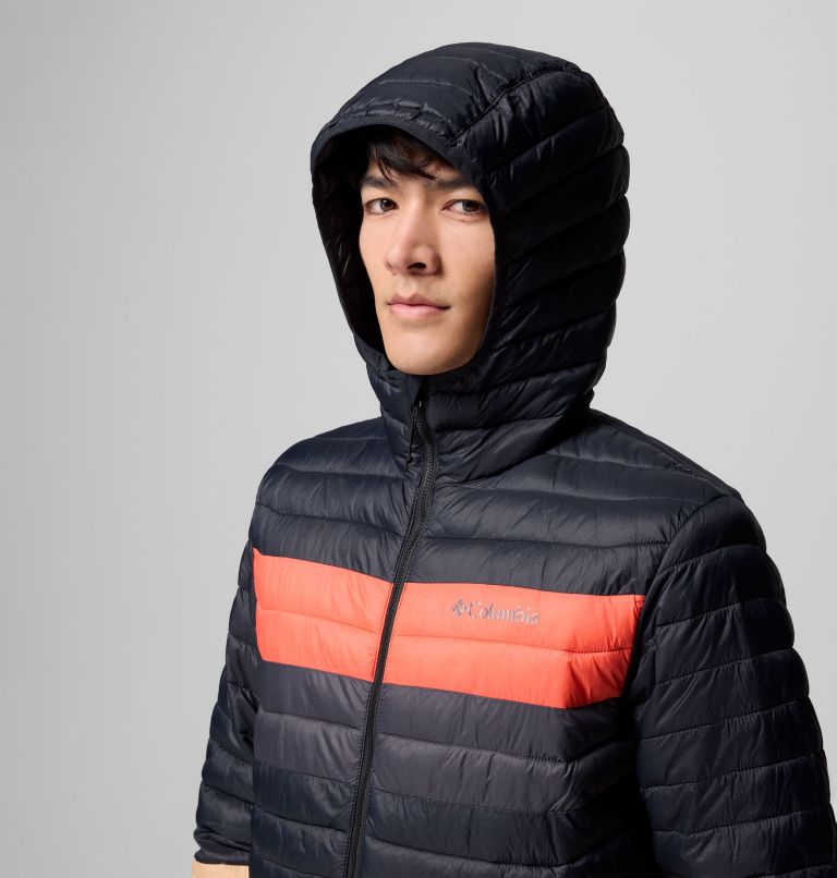 Men's Powder Pass Hooded Jacket, Color: Canoe, Black, Zing, Shark, image 6