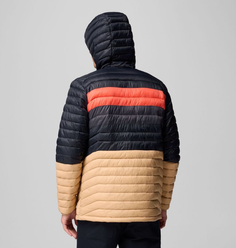 Men's Powder Pass Hooded Jacket, Color: Canoe, Black, Zing, Shark, image 3