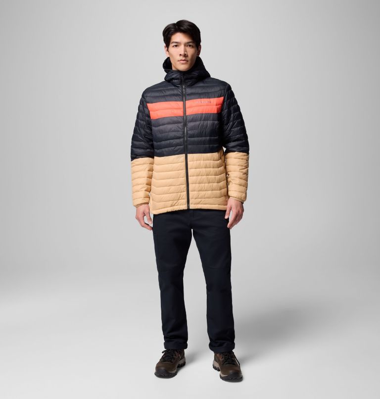 Men's Powder Pass Hooded Jacket, Color: Canoe, Black, Zing, Shark, image 2