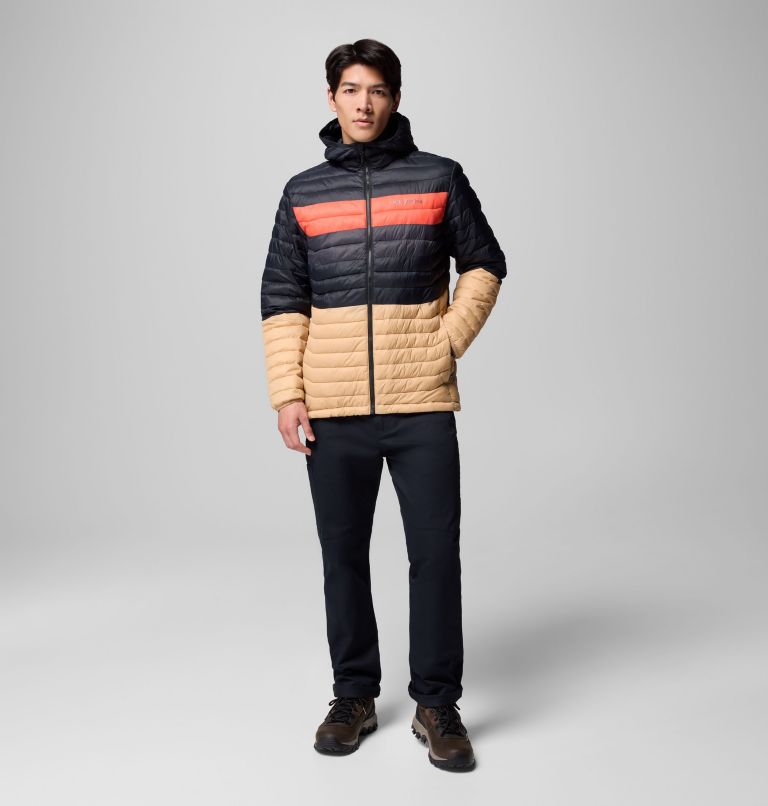 Men's Powder Pass Hooded Jacket, Color: Canoe, Black, Zing, Shark, image 10