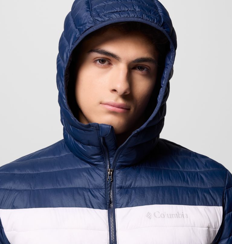 Chaqueta acolchada aislante con capucha Powder Pass para hombre, Color: Mtn Blue, Coll Navy, White, Colm Grey, image 6