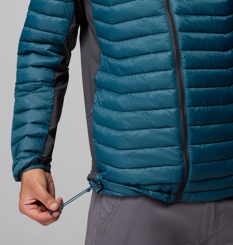 Men's Powder Pass Hybrid Jacket, Color: Everblue, Shark, image 8