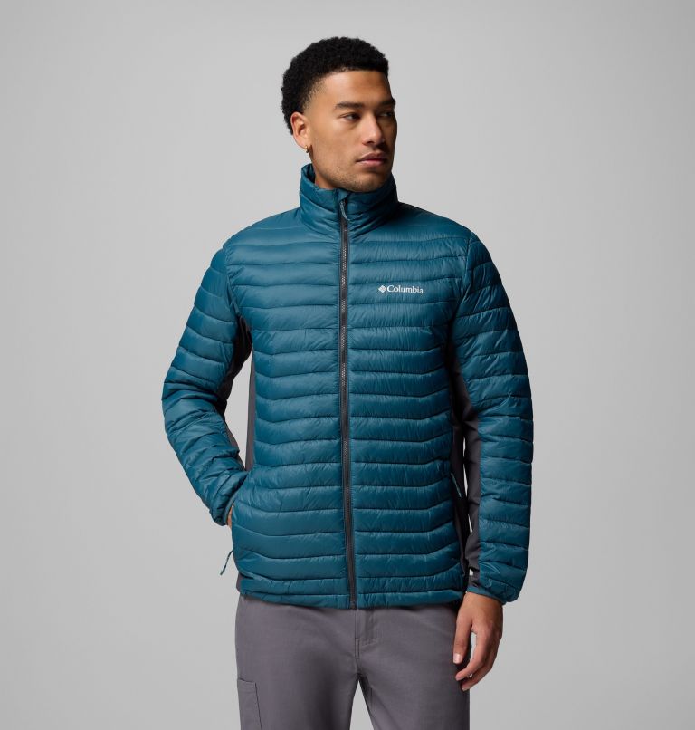 Men's Powder Pass Hybrid Jacket, Color: Everblue, Shark, image 1