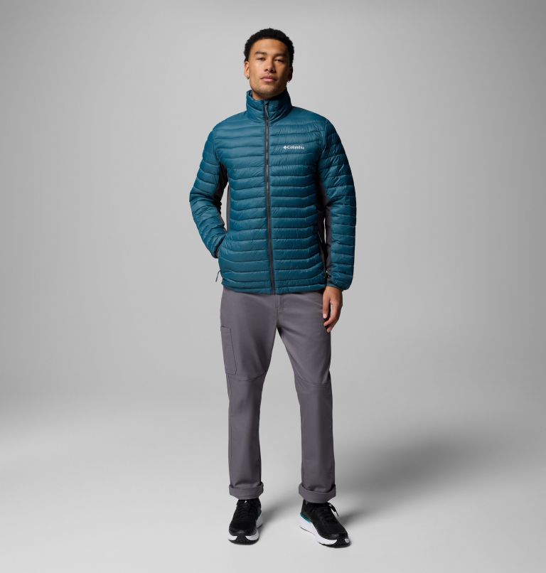 Men's Powder Pass Hybrid Jacket, Color: Everblue, Shark, image 9