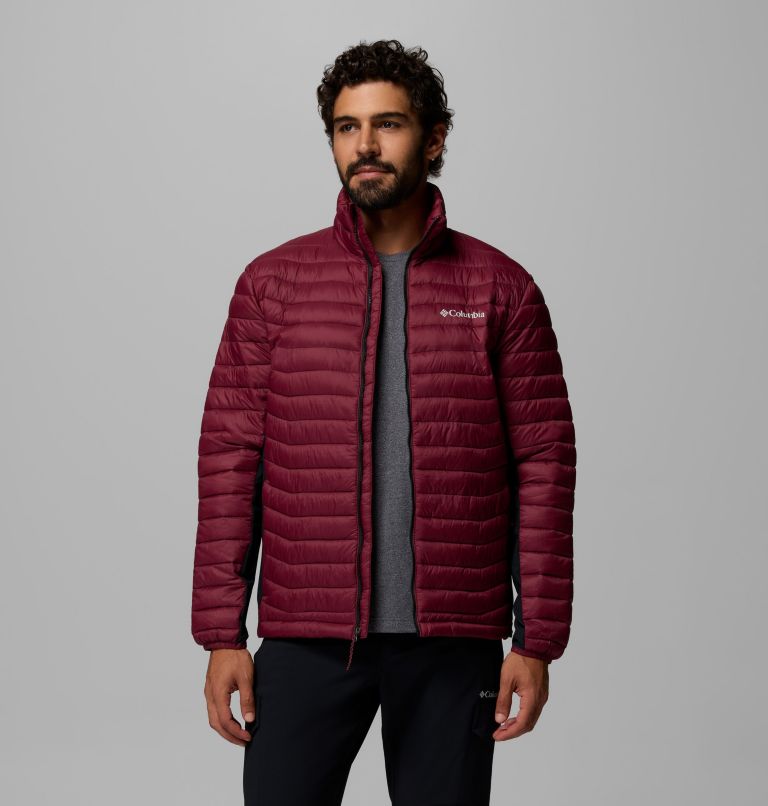 Men's Powder Pass Hybrid Insulated Puffer Jacket, Color: Rich Wine, Black, image 5