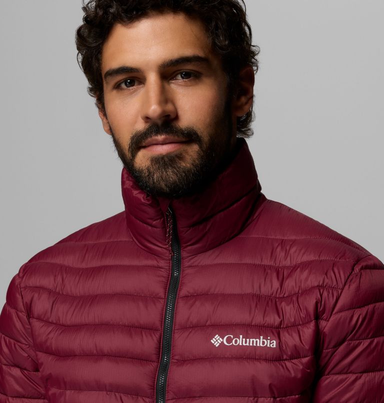 Men's Powder Pass Hybrid Insulated Puffer Jacket, Color: Rich Wine, Black, image 7