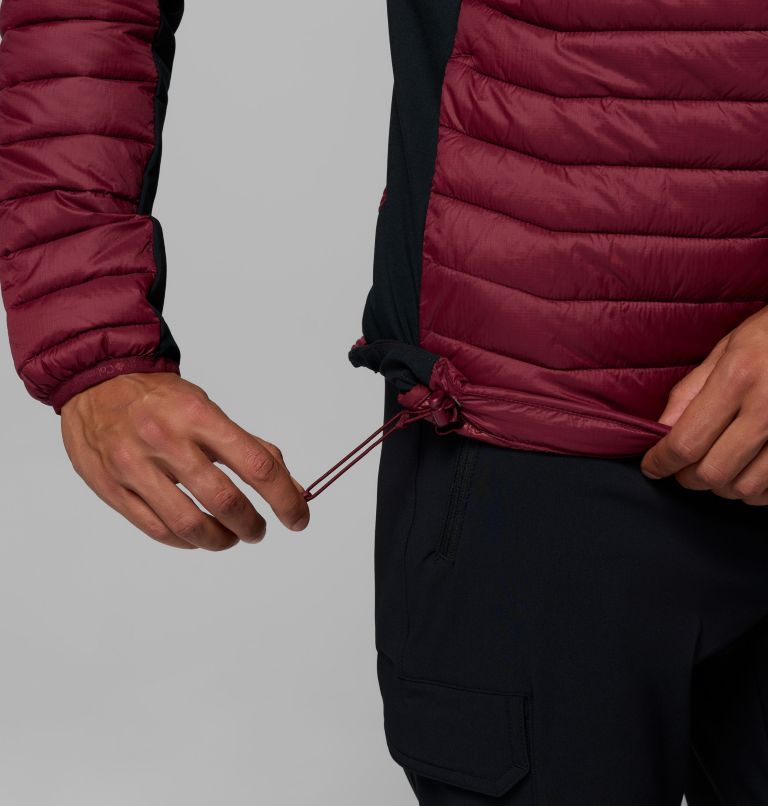 Men's Powder Pass Hybrid Insulated Puffer Jacket, Color: Rich Wine, Black, image 9