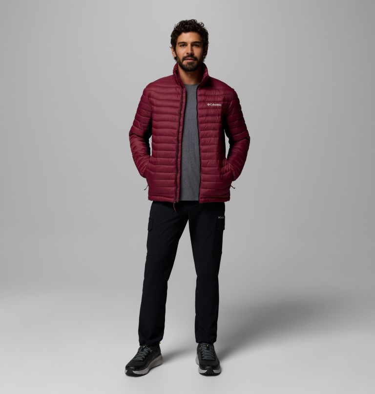 Men's Powder Pass Hybrid Insulated Puffer Jacket, Color: Rich Wine, Black, image 2