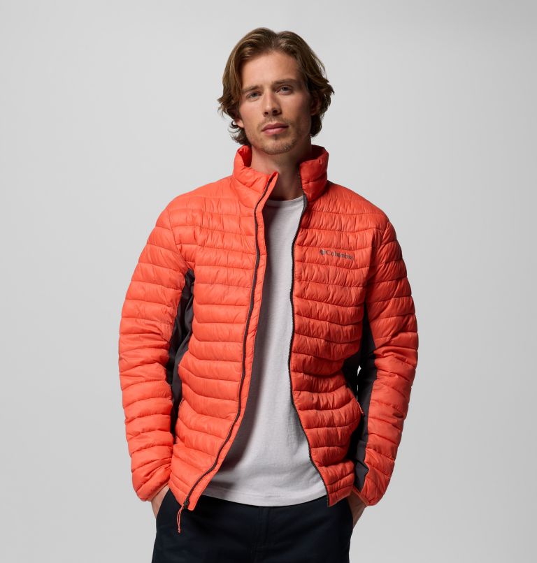 Chaqueta acolchada aislante híbrida Powder Pass para hombre, Color: Zing, Shark, image 5