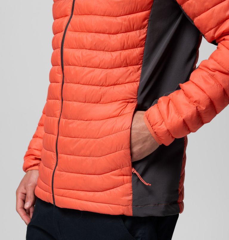 Chaqueta acolchada aislante híbrida Powder Pass para hombre, Color: Zing, Shark, image 7