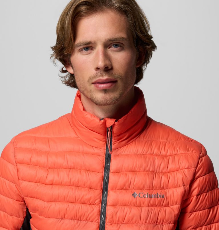 Chaqueta acolchada aislante híbrida Powder Pass para hombre, Color: Zing, Shark, image 8