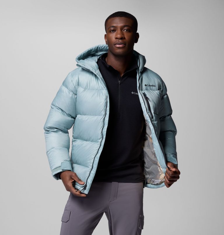 Men's Cloudview Down Hooded Jacket, Color: Crushed Blue, image 5