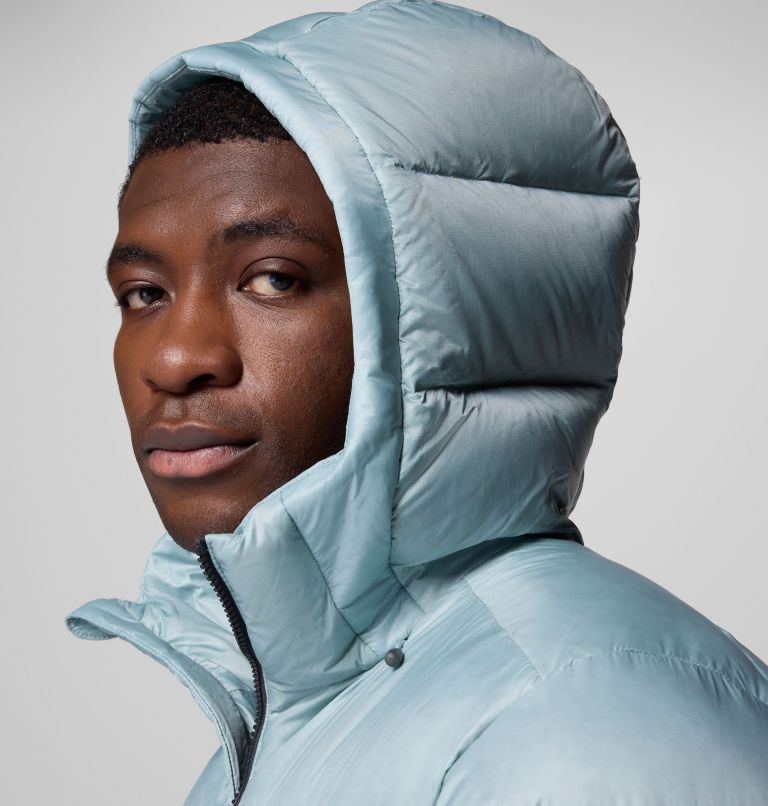 Men's Cloudview Down Hooded Jacket, Color: Crushed Blue, image 7