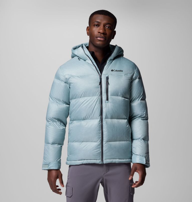 Men's Cloudview Down Hooded Jacket, Color: Crushed Blue, image 1