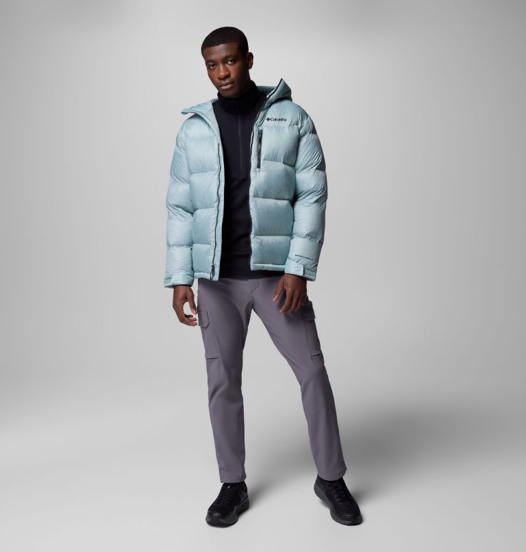 Men's Cloudview Down Hooded Jacket, Color: Crushed Blue, image 2