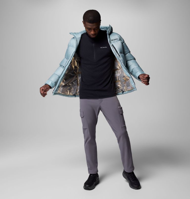 Men's Cloudview Down Hooded Jacket, Color: Crushed Blue, image 9