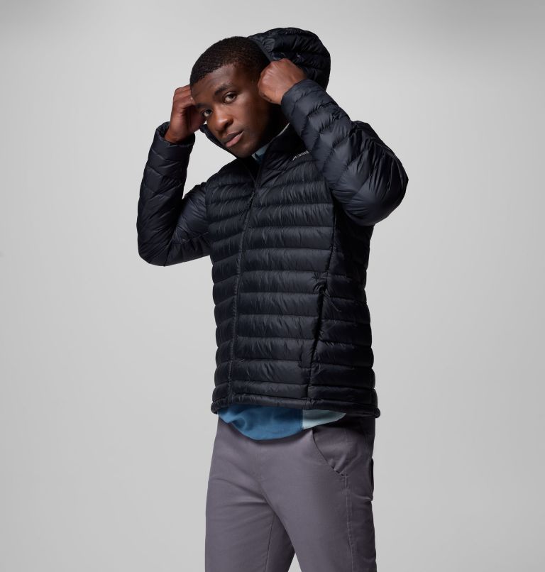 Men's Corelite Down Hooded Jacket, Color: Black, image 4
