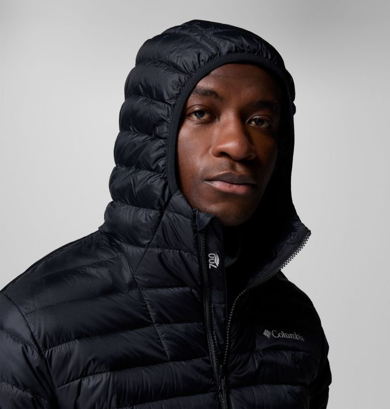 Men's Corelite Down Hooded Jacket, Color: Black, image 6
