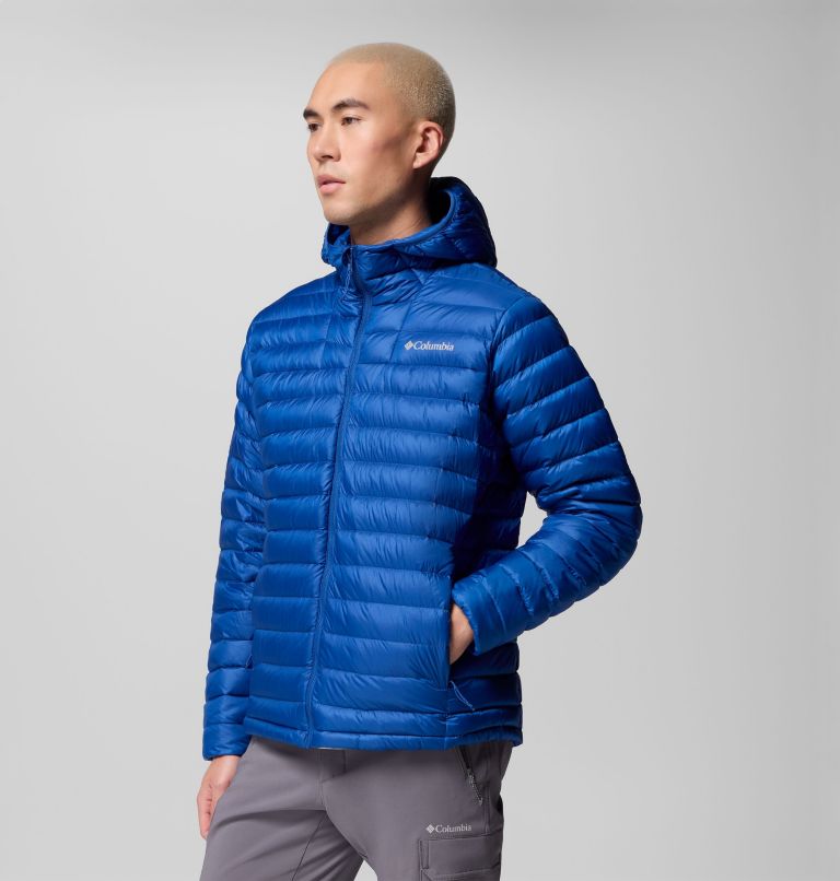 Manteau à capuchon en duvet Corelite pour homme, Color: Mountain Blue, image 4