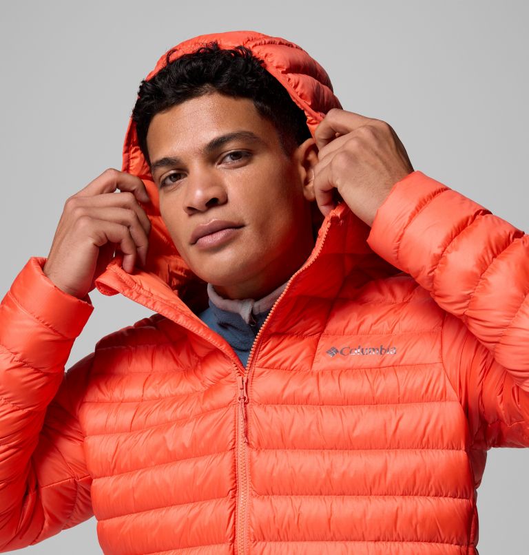 Men's Corelite Down Hooded Jacket, Color: Zing, image 10