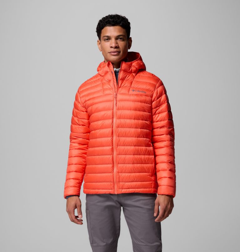 Men's Corelite Down Hooded Jacket, Color: Zing, image 1