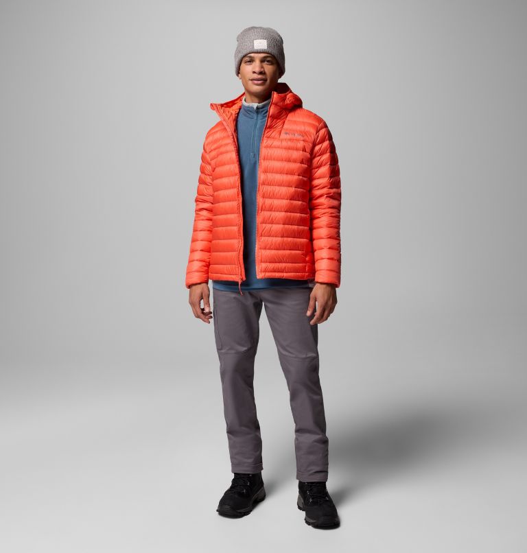 Men's Corelite Down Hooded Jacket, Color: Zing, image 2