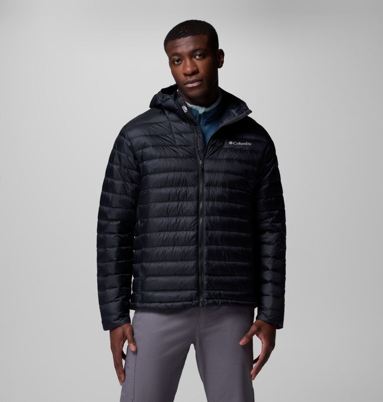Chaqueta fácil de guardar de plumón con capucha Corelite para hombre, Color: Black, image 1