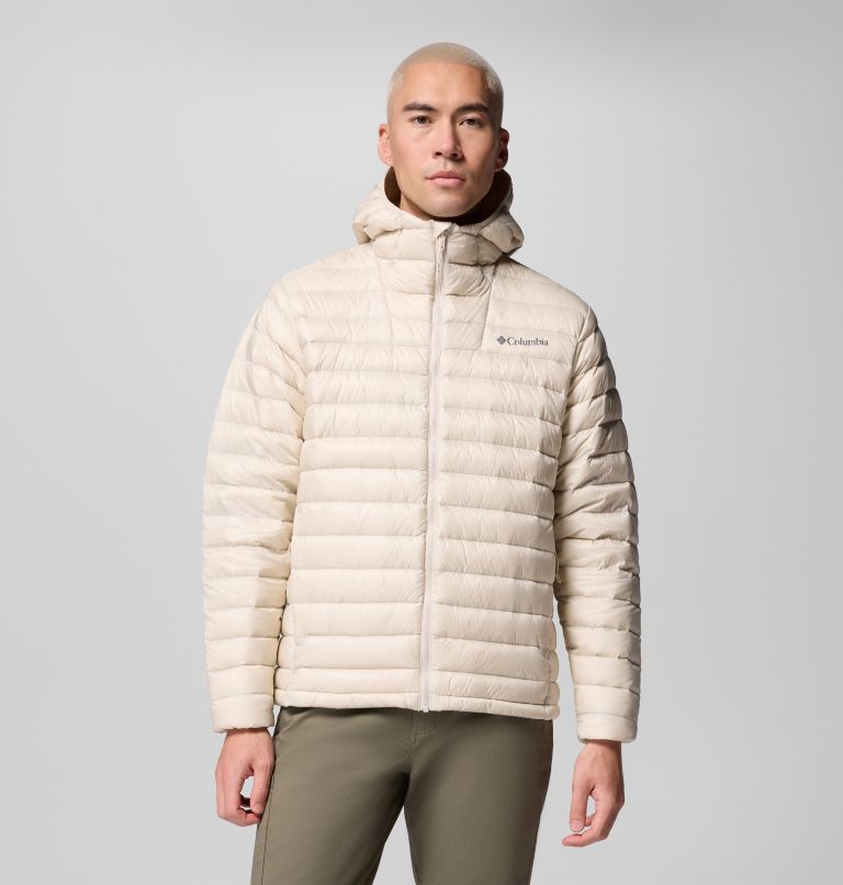 Chaqueta fácil de guardar de plumón con capucha Corelite para hombre, Color: Dark Stone, image 1