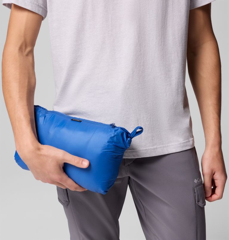Chaqueta fácil de guardar de plumón con capucha Corelite para hombre, Color: Mountain Blue, image 9
