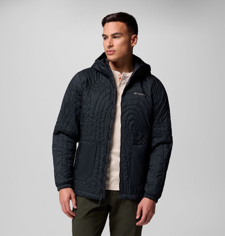Men's Landroamer Quilted Hooded Jacket, Color: Black, image 5