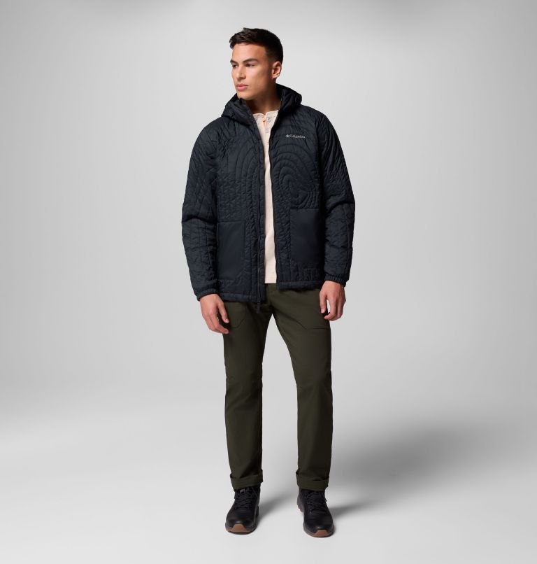 Men's Landroamer Quilted Hooded Jacket, Color: Black, image 2