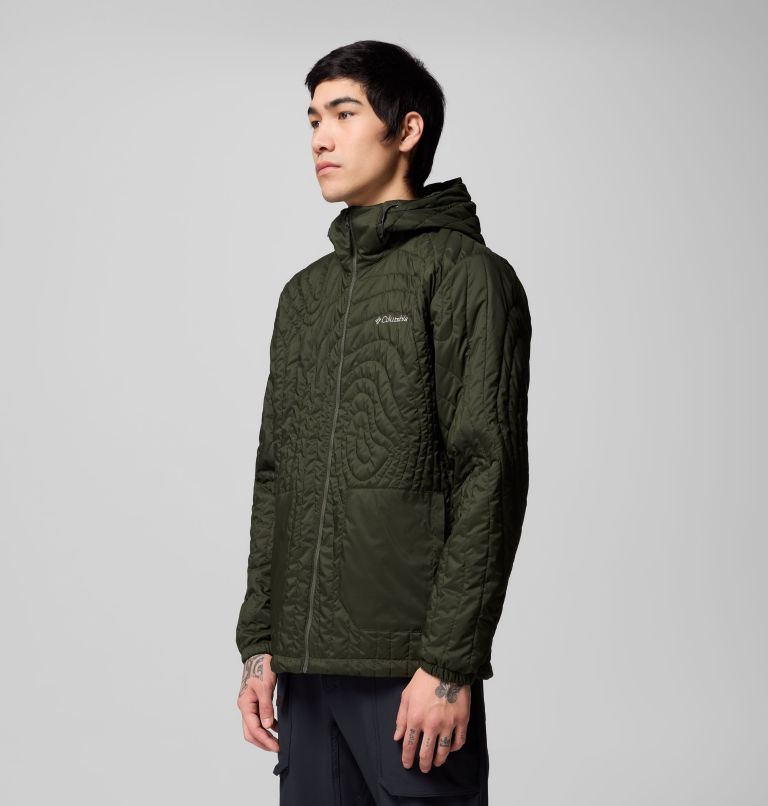 Men's Landroamer Quilted Hooded Jacket, Color: Greenscape, image 4