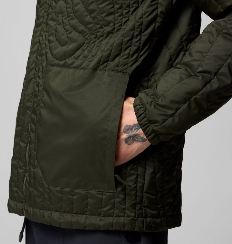 Men's Landroamer Quilted Hooded Jacket, Color: Greenscape, image 8