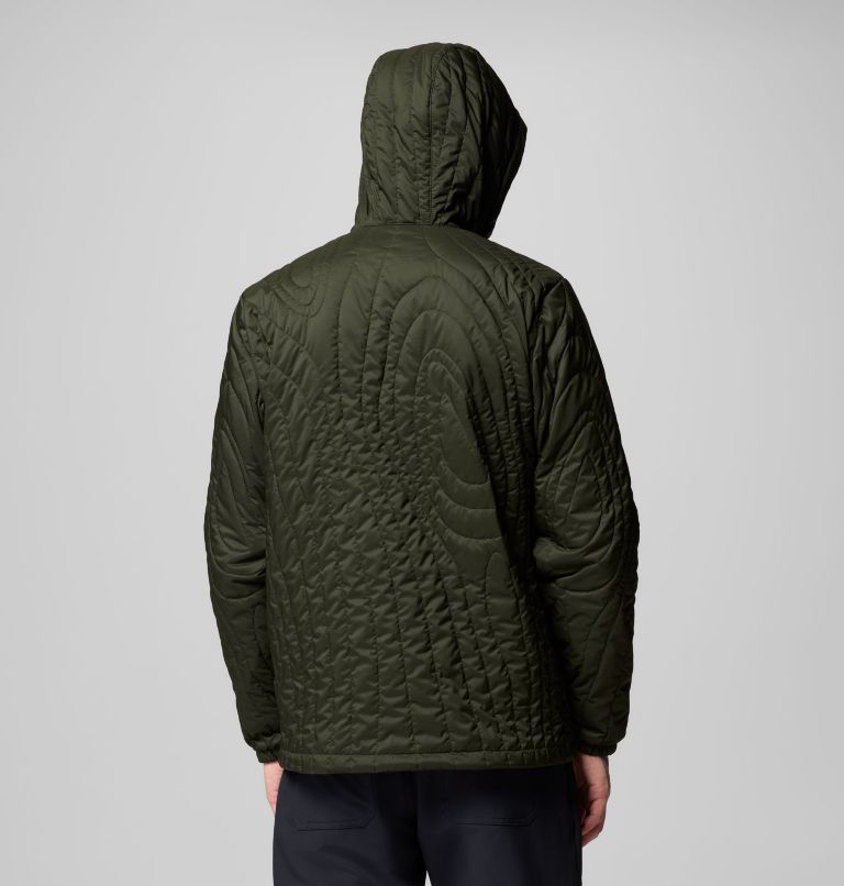 Men's Landroamer Quilted Hooded Jacket, Color: Greenscape, image 3