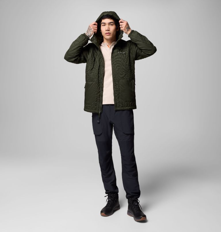 Men's Landroamer Quilted Hooded Jacket, Color: Greenscape, image 2