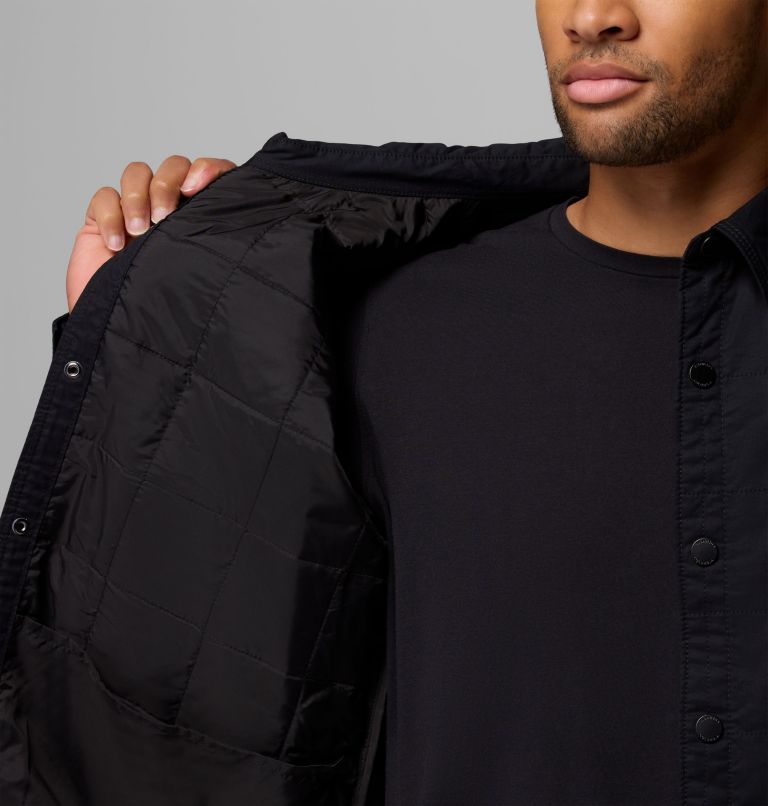 Men's Collegiate Campus Roam Quilted Shirt Jacket, Color: WIS - Black, image 6