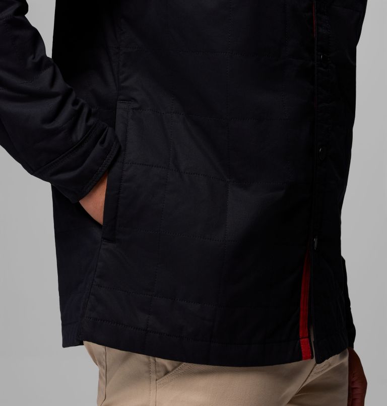 Men's Collegiate Campus Roam Quilted Shirt Jacket, Color: WIS - Black, image 8