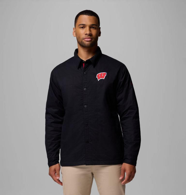 Men's Collegiate Campus Roam Quilted Shirt Jacket, Color: WIS - Black, image 1