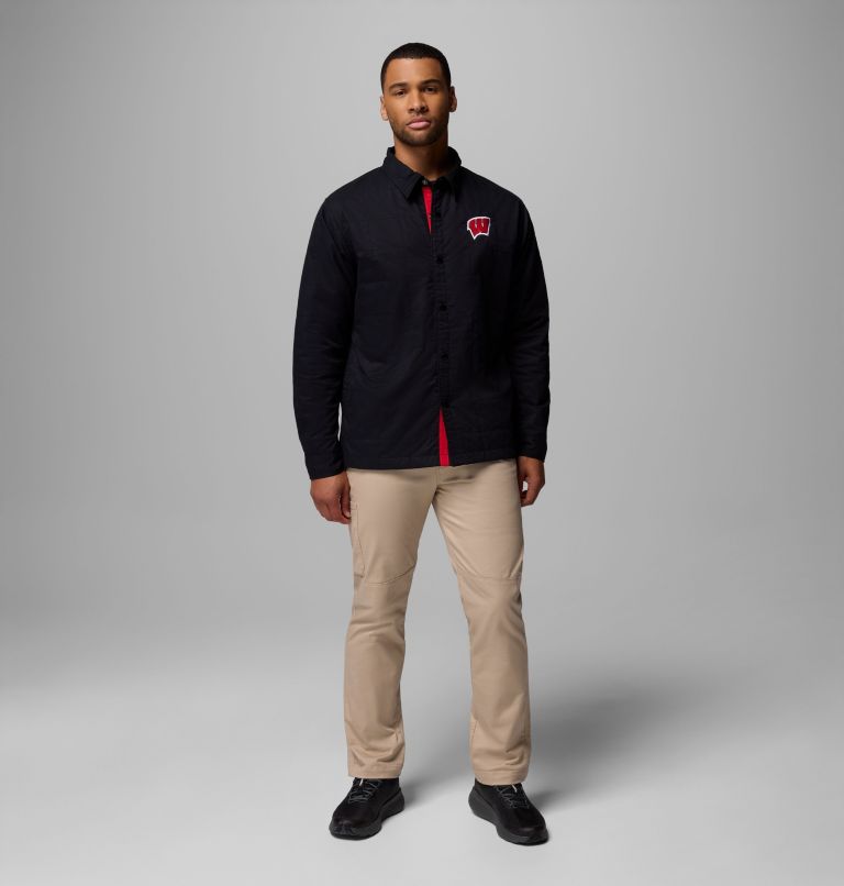 Men's Collegiate Campus Roam Quilted Shirt Jacket, Color: WIS - Black, image 2