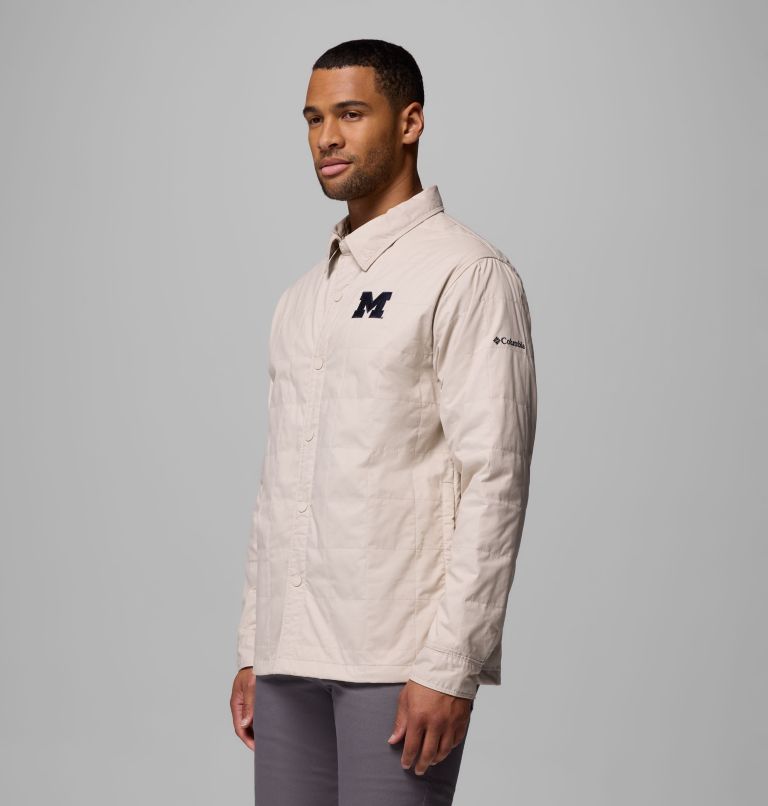 Men's Collegiate Campus Roam Quilted Shirt Jacket, Color: UM - Dark Stone, image 4