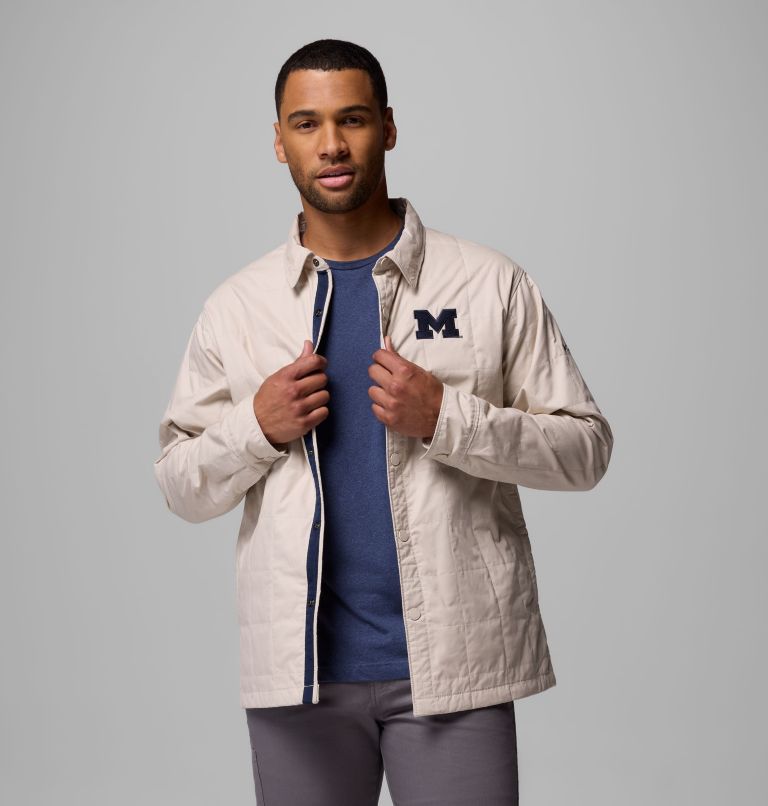 Men's Collegiate Campus Roam Quilted Shirt Jacket, Color: UM - Dark Stone, image 5
