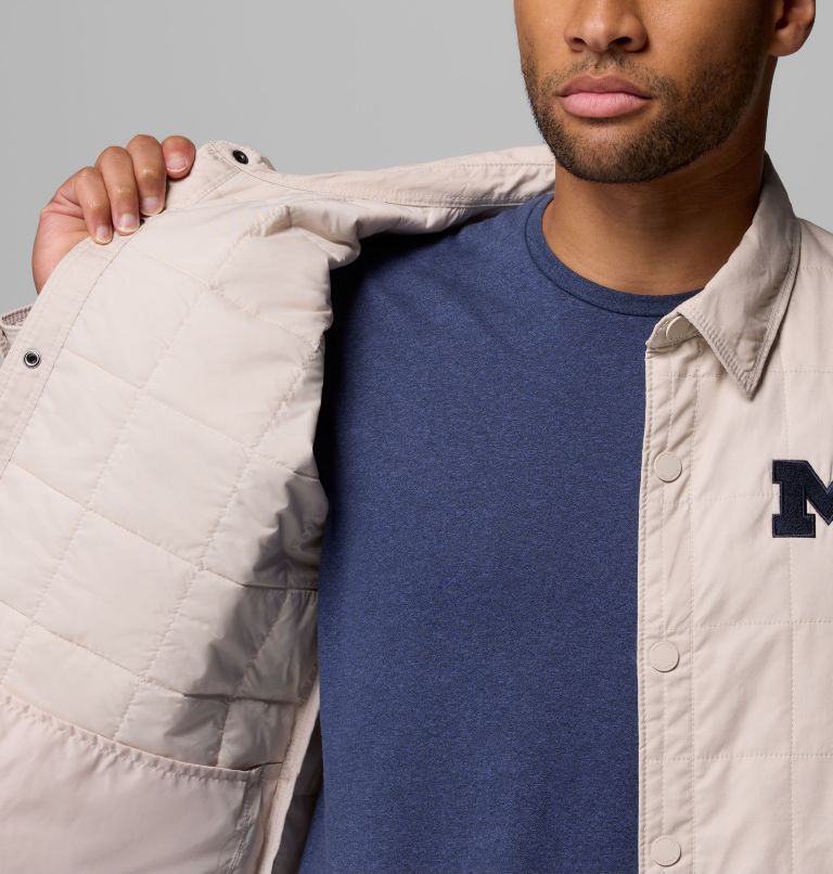 Men's Collegiate Campus Roam Quilted Shirt Jacket, Color: UM - Dark Stone, image 6
