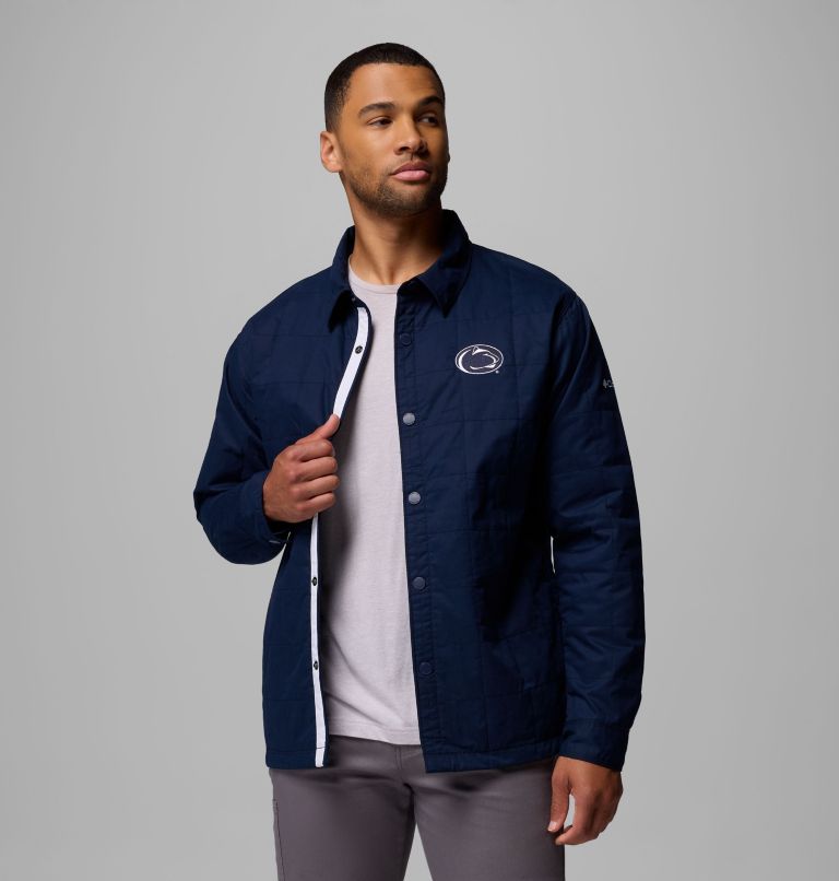 Men's Collegiate Campus Roam Quilted Shirt Jacket, Color: PSU - Collegiate Navy, image 5