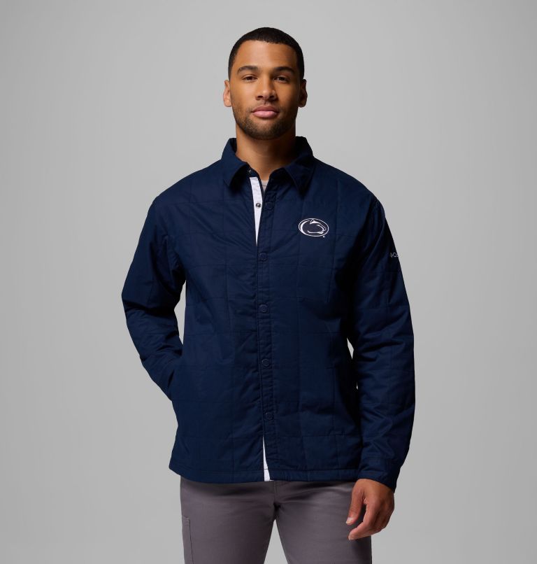 Men's Collegiate Campus Roam Quilted Shirt Jacket, Color: PSU - Collegiate Navy, image 1