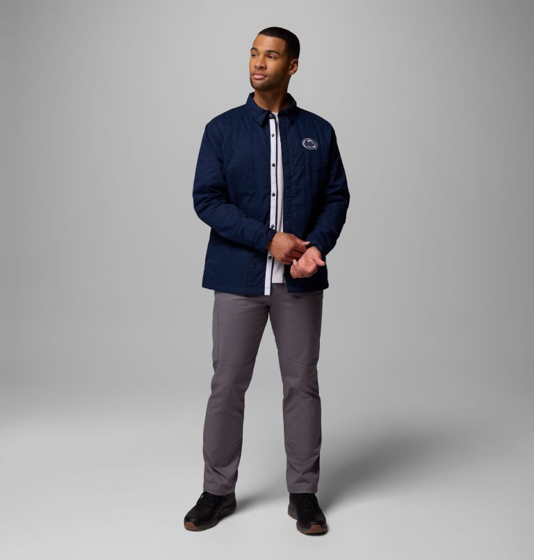 Men's Collegiate Campus Roam Quilted Shirt Jacket, Color: PSU - Collegiate Navy, image 2