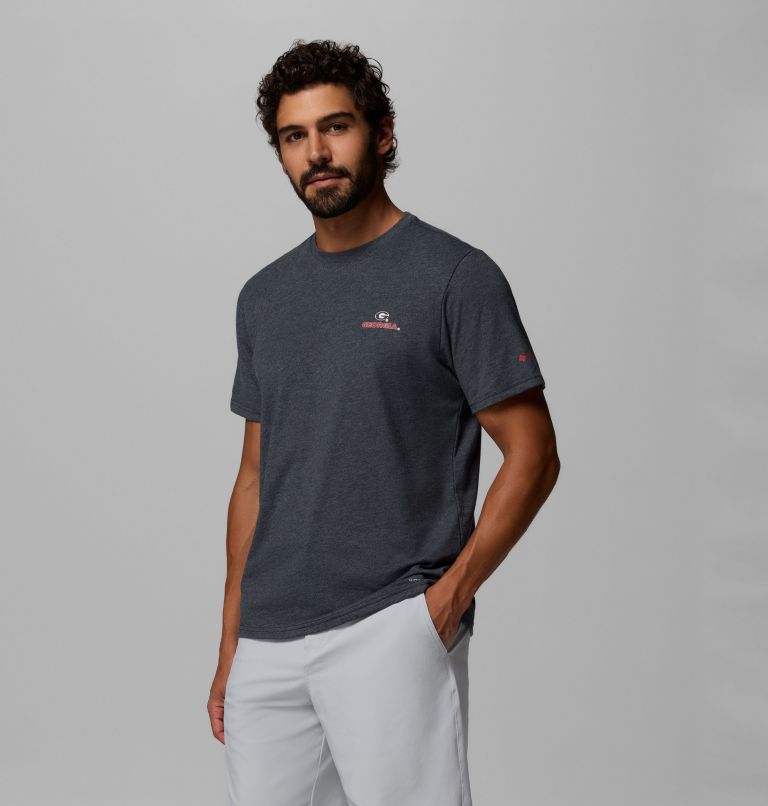 Men's Collegiate PFG Short Sleeve Shirt - Georgia, Color: UGA - Black Heather, image 4