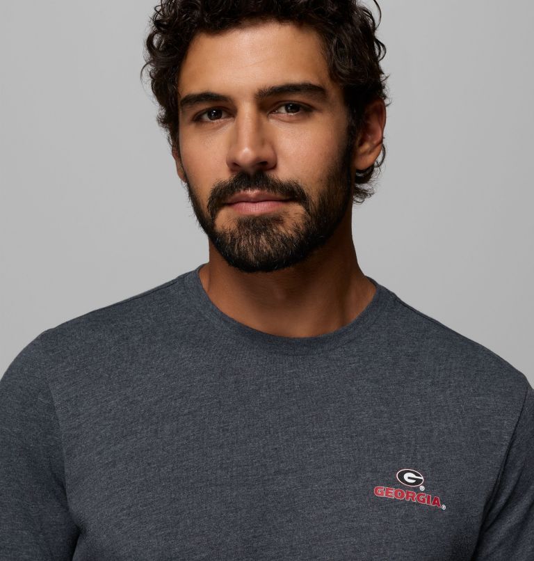 Men's Collegiate PFG Short Sleeve Shirt - Georgia, Color: UGA - Black Heather, image 5